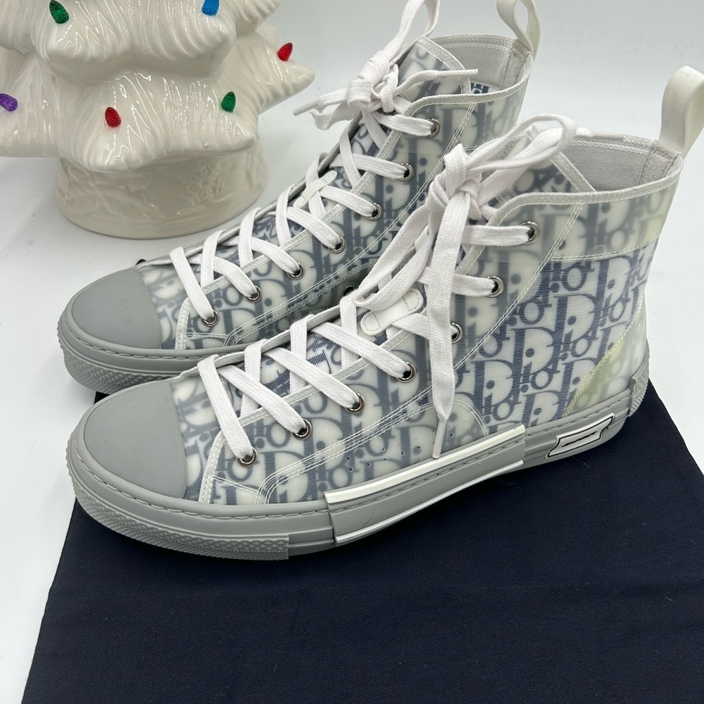 Men's Dior B 23 high top oblique sneakers size 44 made in Italy - Picture 5 of 13